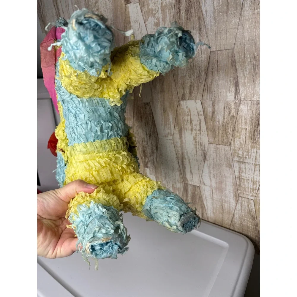 Vintage La Sorpresa Imports Donkey Piñata Blue Yellow Pink Mexico NWT